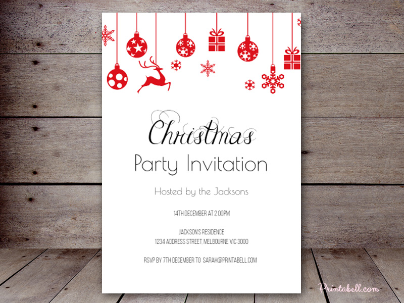 Editable Holiday Invitations – Printabell • Create
